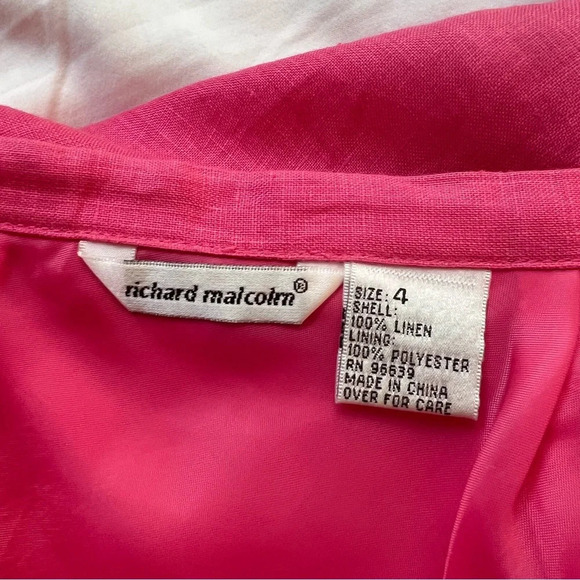 Vintage Pink Linen Embellished Midi Skirt - Picture 4 of 4